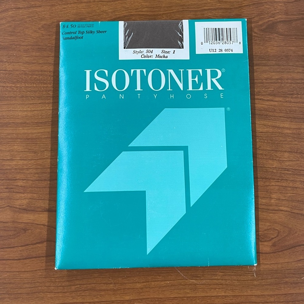 Vintage 1987 Isotoner Control Top Sandalfoot Silky Sheer Pantyhose Mocha Size 1